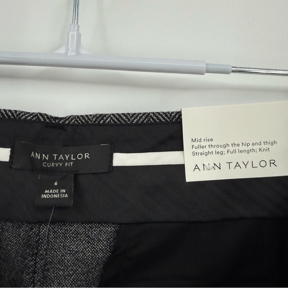 Ann Taylor The Full Length Straight Curvy Fit Pant in Herringbone Size 6 - Picture 4 of 11